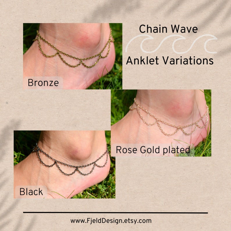 Silver Anklet Chain Ankle Bracelet Belly Dance Anklet Bohemian Anklet Summer Beach Jewelry image 3