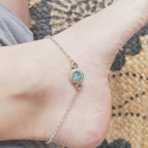 Aquamarine Swarovski Anklet | Aquamarine Crystal Anklet | Blue Ankle Bracelet | Swarovski Crystal Ankle Bracelet