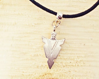 Silver Arrow Necklace | Arrow Head Necklace | Mens Silver Necklace | Cord Necklace | Necklace For Men