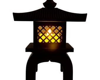 Japanese Garden Lantern with tealight (included) - 3D printed lantern for your desk, bookshelf, mantle or bedside lamp