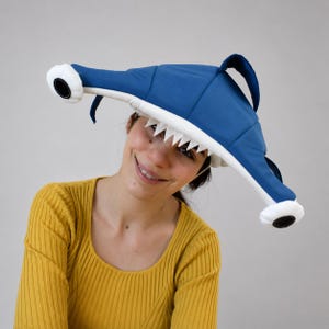 Hammerhai-Hut, handgefertigter Ozean-Kostüm-Kopfschmuck für Erwachsene für Halloween-Cosplay