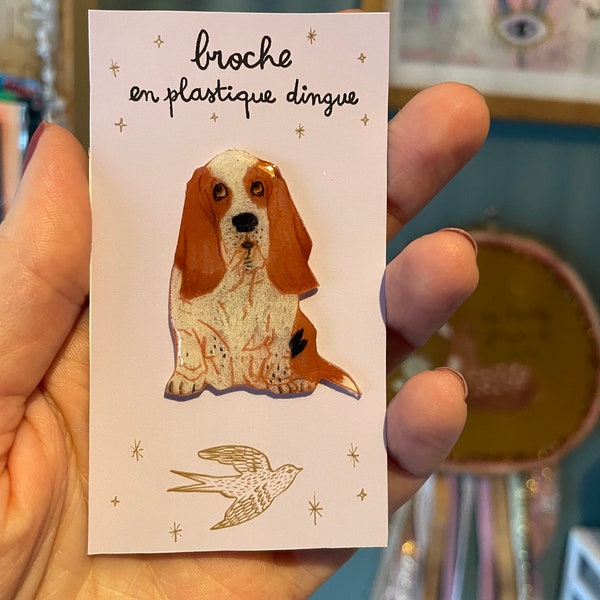 Broche Chien Personnalisé / portrait de votre chien / pin en plastique dingue, plastique fou / personnalisable / illustration chien