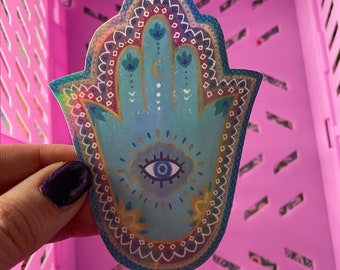 Sticker en Vinyle 'Main Hamsa' - Autocollant en vinyle - Khamsa - Symbole