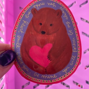 Sticker en Vinyle 'Ours Coeur' / Autocollant en vinyle / Ours avec citations