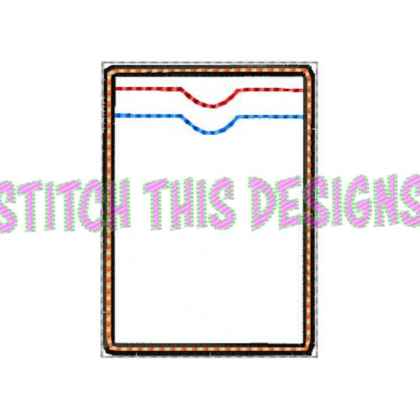 Blank Card Holder In The Hoop downloadable Machine Embroidery Design File