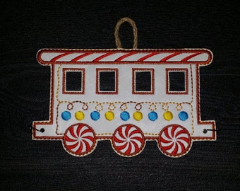 Broderidesign för pepparkaksjultåg: 5x7-båge (digital nedladdning)