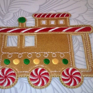 Lebkuchen Weihnachten Kombüse Zug-Stickerei-Design-Datei - 5 x 7 Hoop - herunterladbare Maschine Stickerei Design Datei