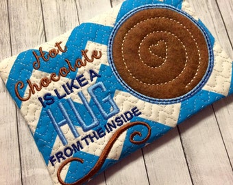 ITH Muggmatta - Kram med varm choklad - nedladdningsbar maskinbroderidesignfil