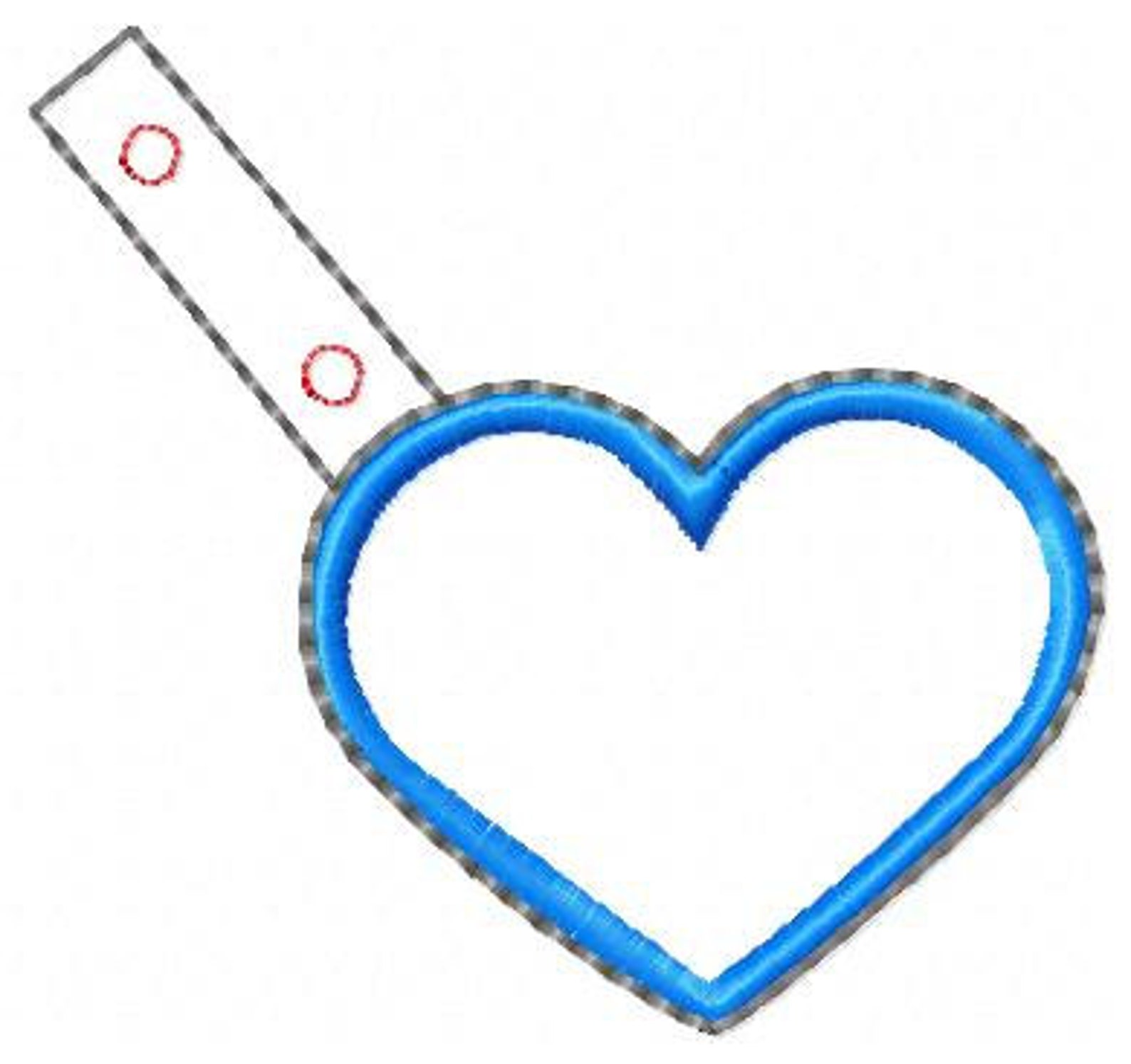 Machine Embroidery Heart Key Fob / Snap Tab Blank in the Hoop Etsy