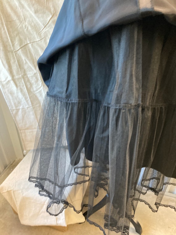 Gunne Sax 1980s Strapless Black and White Dress - image 9