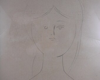 Figura or Figure Antonio Bueno Original Pencil on Paper, 1969