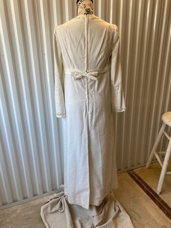 Silk Wedding Gown Late 1960s Handmade - image 4