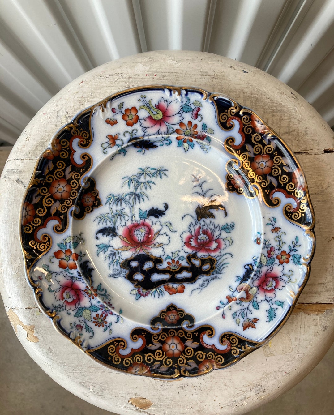 Flow Blue Borneo by Ridgway and Abington Dinner Plate or Dinner Soup ...