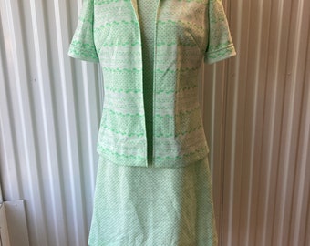 1960s Polyester Day Dress with Jacket Handmade