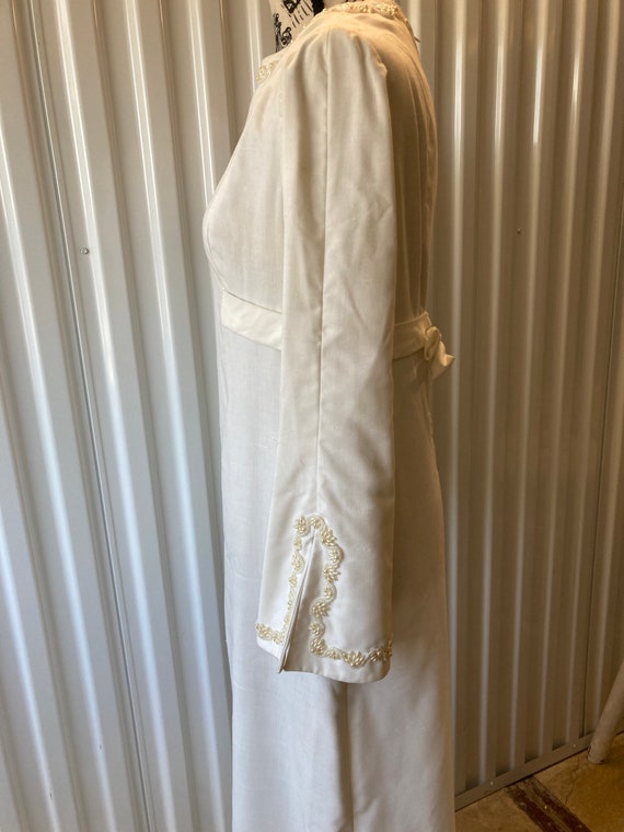 Silk Wedding Gown Late 1960s Handmade - image 6