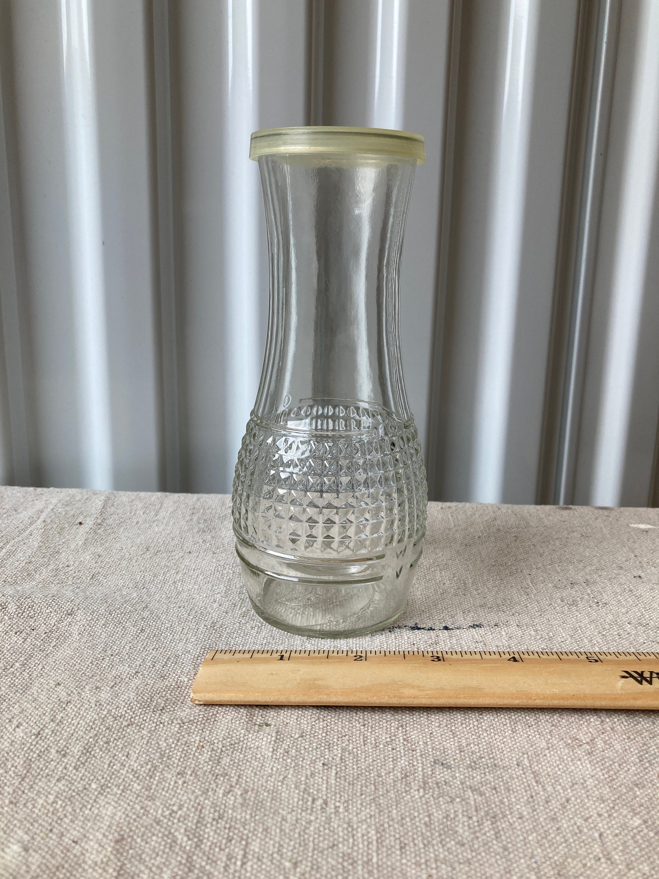 Vintage GOOD SEASONS Salad Dressing Bottle Ribbed Glass With White