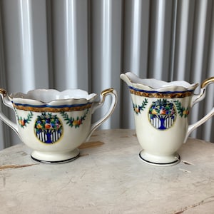 Noritake 1920s Open Sugar and Creamer Set