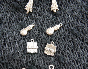 Sterling Silver Charms - Christmas Trees and Presents