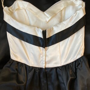 Gunne Sax 1980s Strapless Black and White Dress image 4