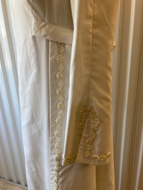 Silk Wedding Gown Late 1960s Handmade - image 7