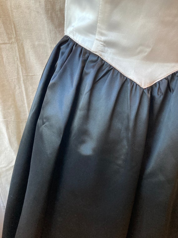 Gunne Sax 1980s Strapless Black and White Dress - image 5