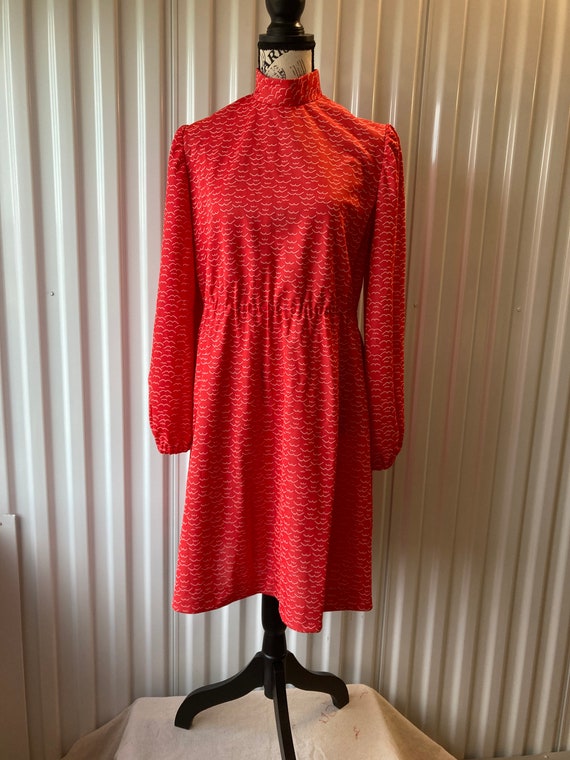 Red Mini Dress Late 1960s Handmade