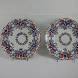 Pair of Lavender Transferware Supper Plates
