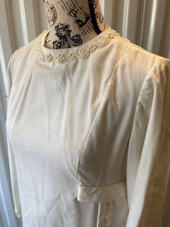 Silk Wedding Gown Late 1960s Handmade - image 2