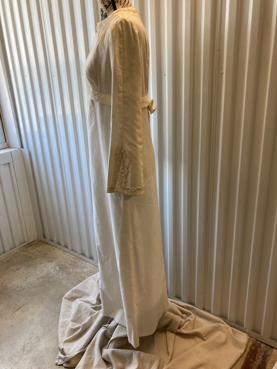 Silk Wedding Gown Late 1960s Handmade - image 5