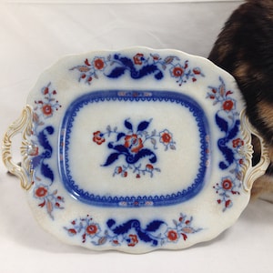 Oriental Flow Blue Polychrome Tazza by Dimmock