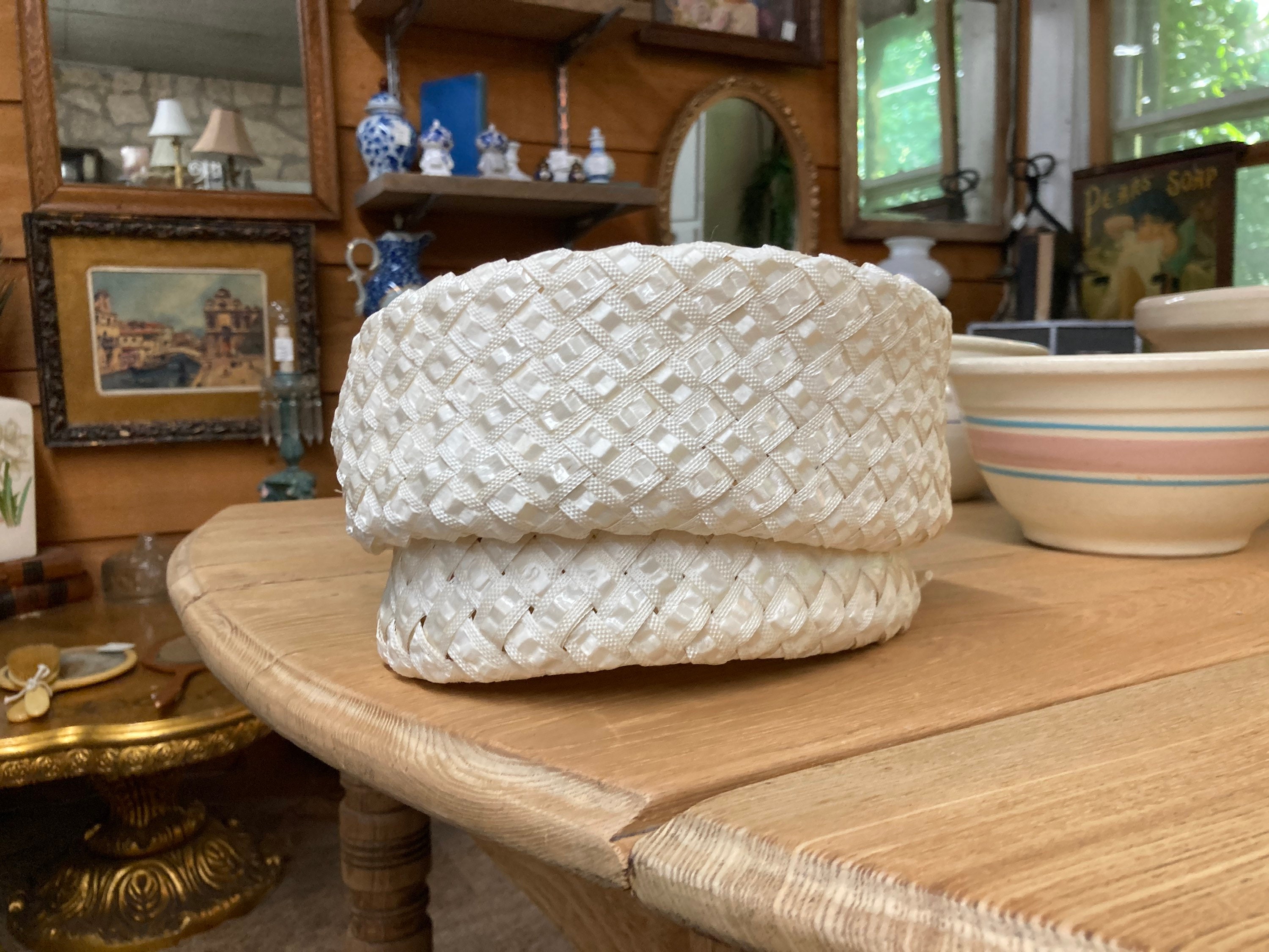 Straw Dress Hat Late 1950s/early 1960s - Etsy display picture 2