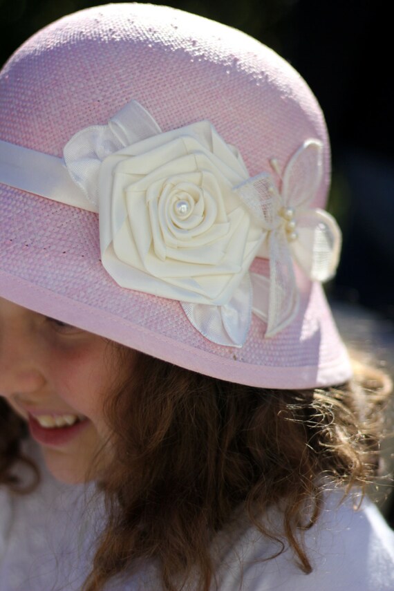 Cappello cerimonia cappello rosa per bimba cappellino per | Etsy Italia