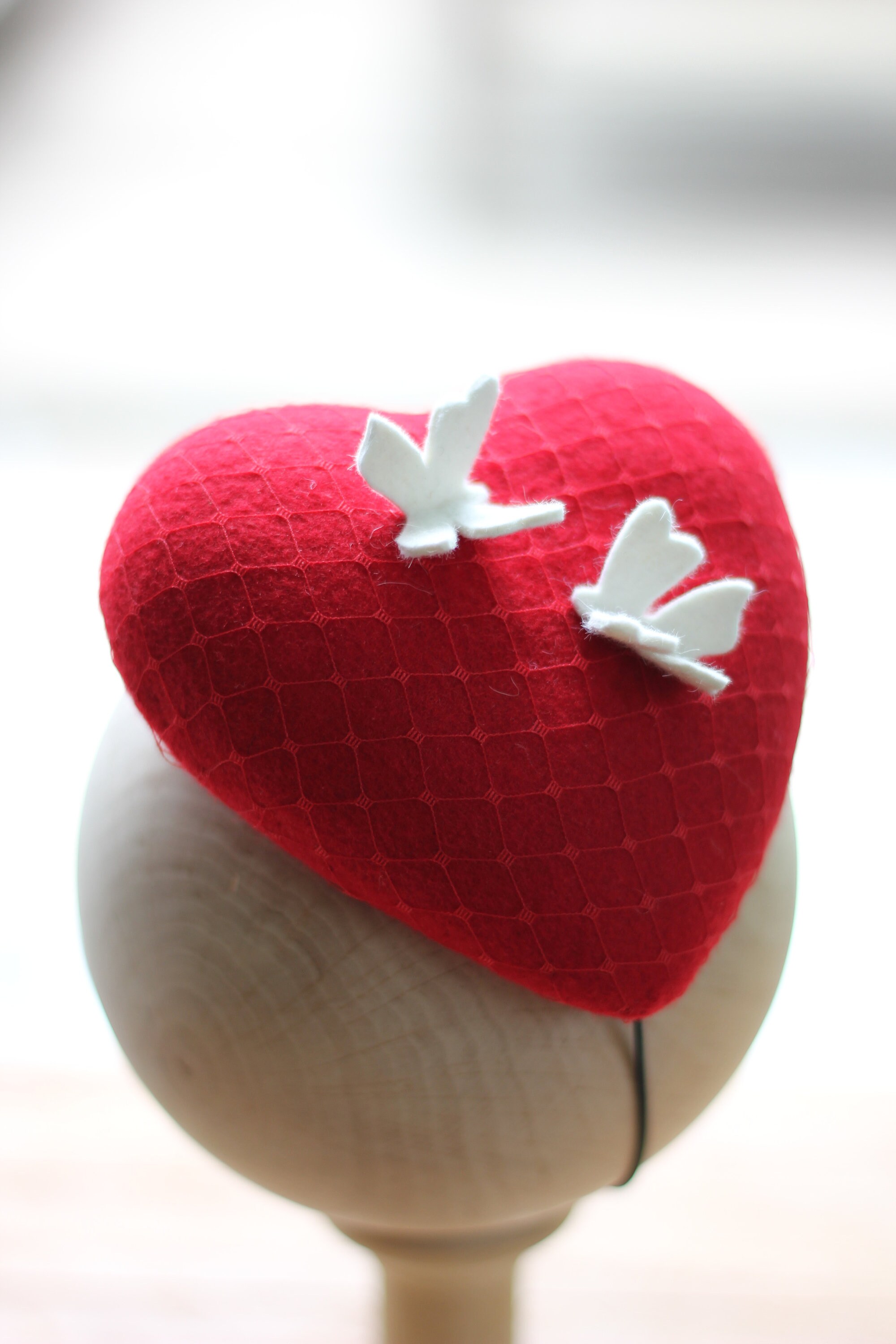 Red Heart Beret Hat Little Girls Mini Top Hat Girls Etsy Canada