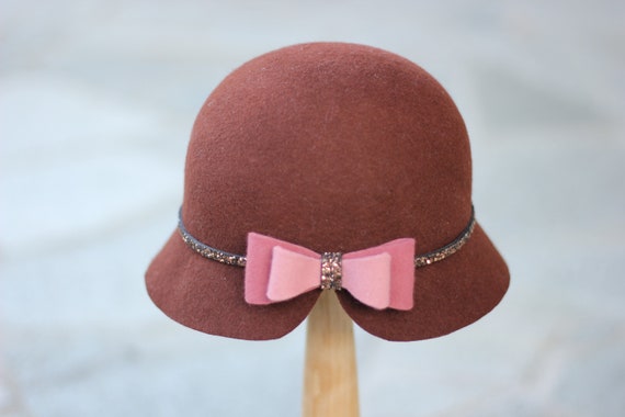 Vintage Style Wool Hat in Brown Classic Wool Fedora Hat in Timeless Brown – Qujami main image 2