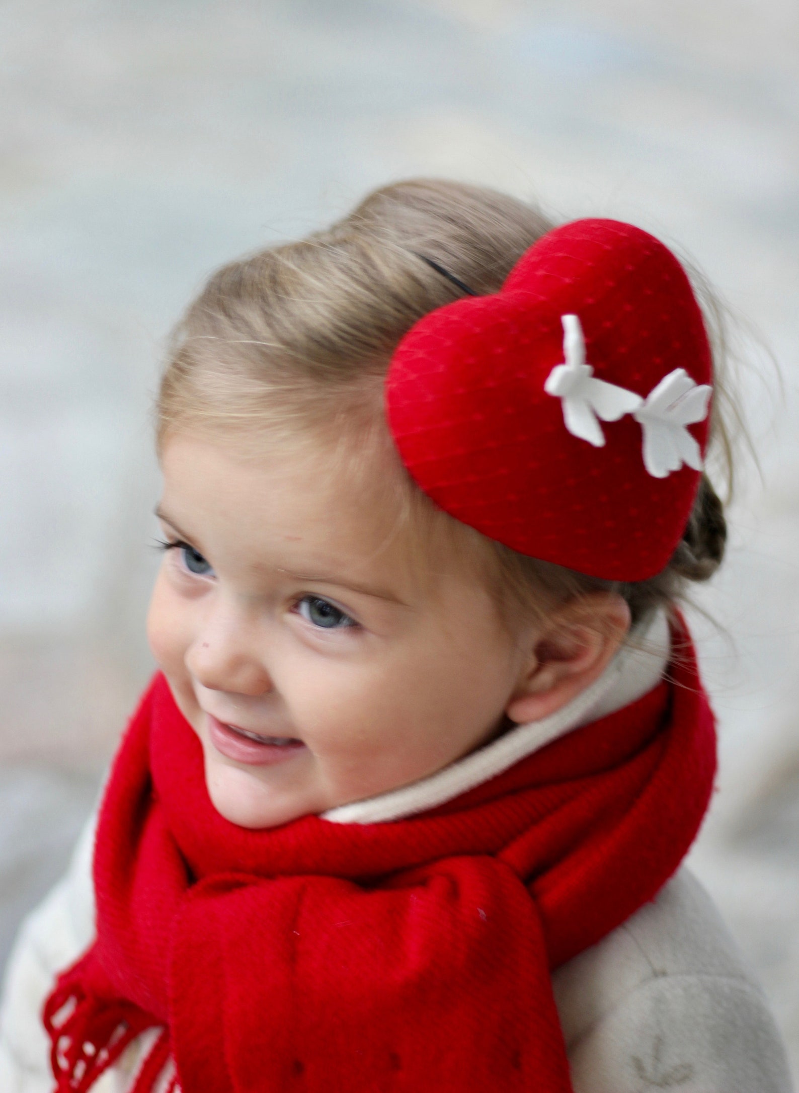Red Heart Beret Hat Little Girls Mini Top Hat Girls Etsy Canada
