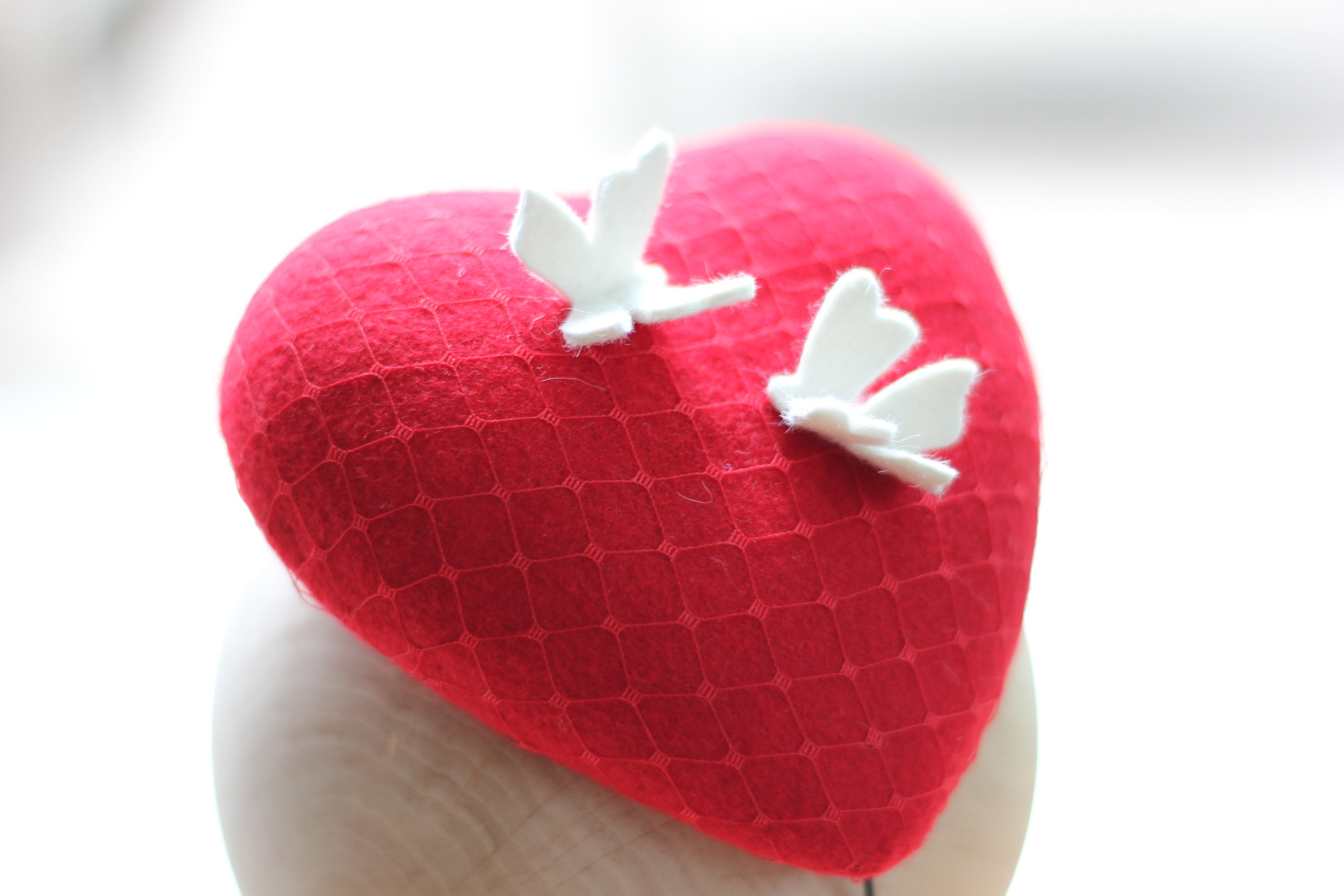 Red Heart Beret Hat Little Girls Mini Top Hat Girls Etsy Canada