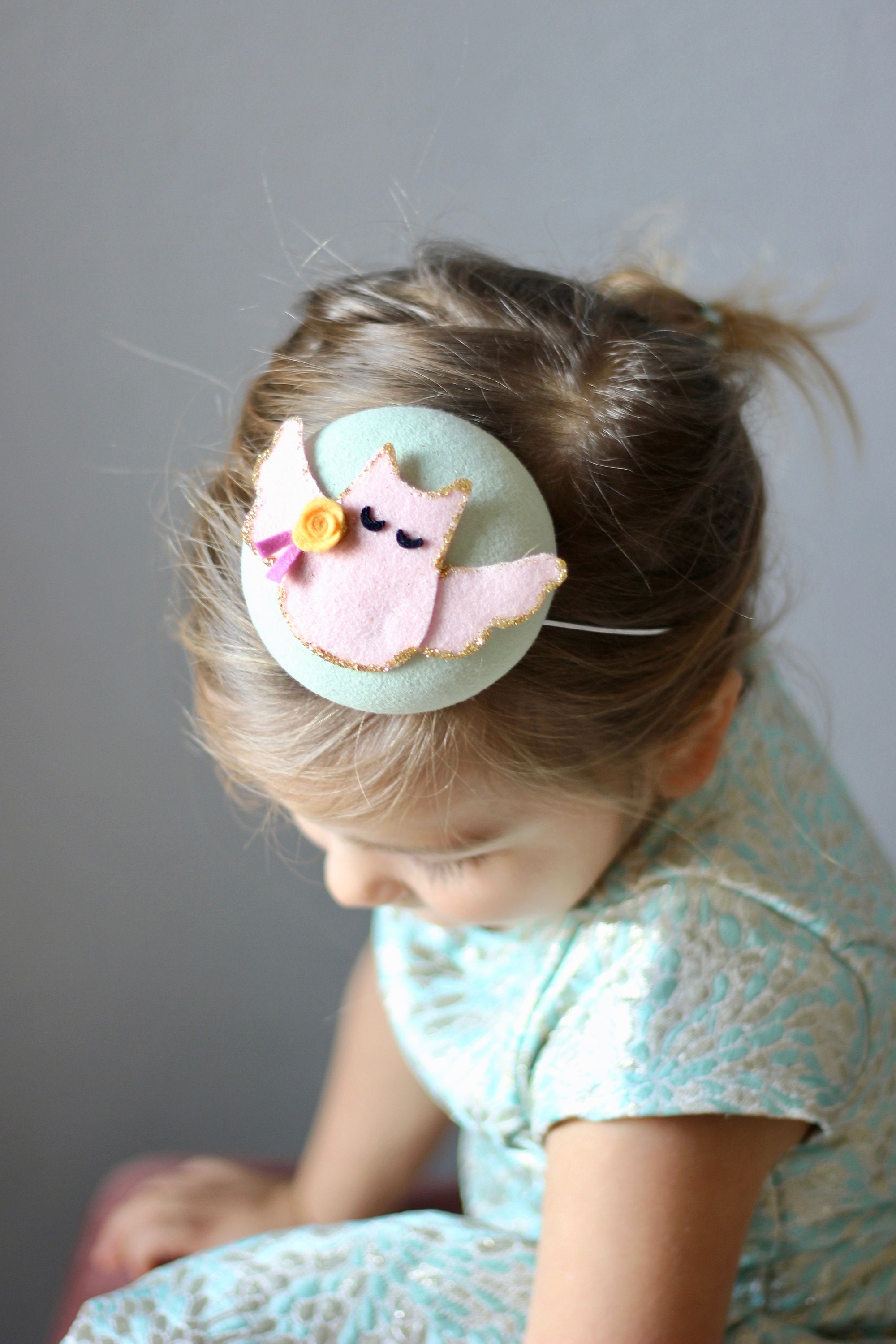 Little Girls Tea Party Hats, Toddler Girl Owl Headband, Pink Felt Fascinator, Animal Fascinator, Woo