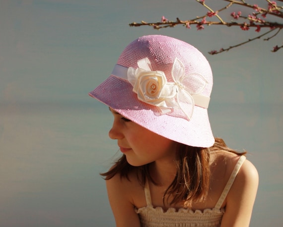 Cappello cerimonia cappello rosa per bimba cappellino per | Etsy Italia