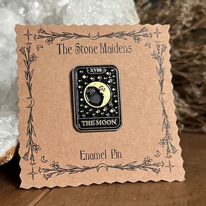 The Moon Tarot Enamel Pin - Tarot Pin - Witchy Gift - Lapel Pin - Statement Accessories - Vintage Style