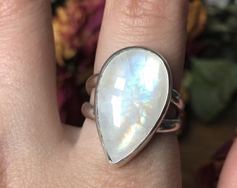 Clear Quartz Crystal Ball Ring Statement Ring Witchy | Etsy