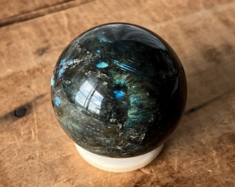 Labradorite Sphere - 54mm Crystal Ball -  Witchy Decor - Labradorite Crystal Spheres - Gemstone Sphere - Healing Crystal Gift