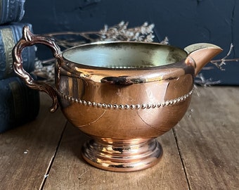 Antique Copper Dish with Handle and Spout - Witchy Decor - Incense Holder - Altar - Antique Ritual Tools  - Autumnal Home Decor Sacred Space