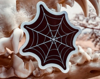 Black Glitter Spider Web Sticker: Witchy Halloween Journal