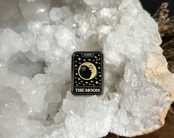 The Moon Tarot Enamel Pin - Tarot Pin - Witchy Gift - Lapel Pin - Statement Accessories - Vintage Style