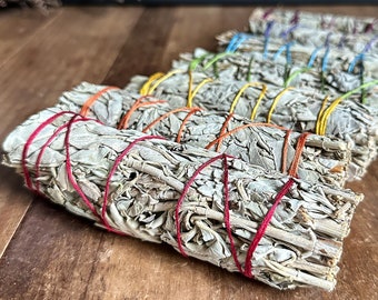 Large Sage Chakra Set, California White Sage Bundle, Healing Incense, Reiki Energy Cleansing, Protection, Witchy Decor