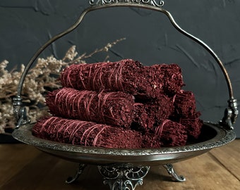 Dragons Blood Mountain Sage Bundle - Witch Ritual Tools - Dragon's Blood Resin Sage Stick, Mountain Sage Smoke Energy Cleansing,