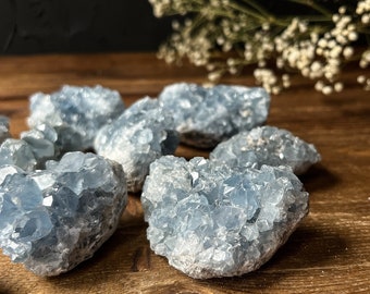 Celestite Geode Cluster: Rough Healing Crystal Decor