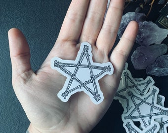 Large Pentacle Sticker: Witchy Occult Grimoire Vinyl Decal
