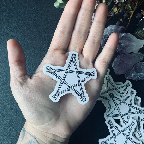 Large Pentacle Sticker - Witchy Stickers - Journal Stickers - Occult Stickers - Grimoire - Gothic Vinyl Sticker