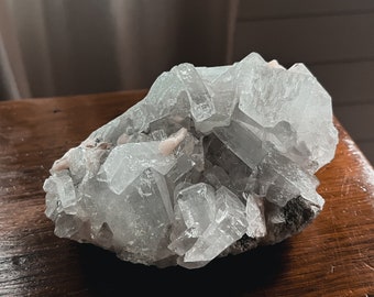 Apophyllite Cluster with Stilbite - Altar Stone - Witchy Decor - Healing Crystals - Raw Crystal Cluster - Intuition Crystals